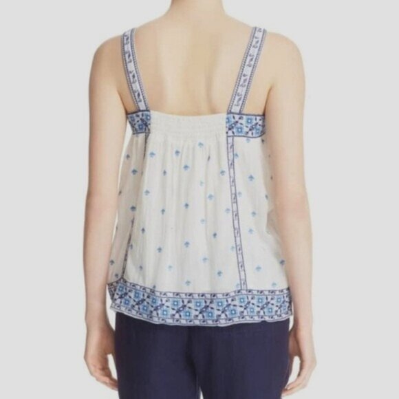 EUC Joie Magali Embroidered Cotton Gauze Lined Tank Top Boho Coastal Sz M - Picture 7 of 8